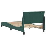 vidaXL Cadre de lit avec tête de lit Vert foncé 100x200 cm Velours