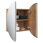 vidaXL Armoire de salle de bain miroir rond et LED Chêne 47x47x17 5 cm