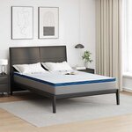 vidaXL Coussins de Matelas Blanc et bleu 140 x 190 cm