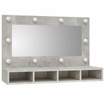 vidaXL Armoire à miroir avec LED Gris béton 90x31 5x62 cm