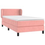 vidaXL Sommier à lattes de lit avec matelas Rose 100x200 cm Velours