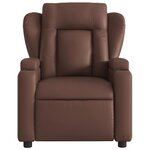 vidaXL Fauteuil inclinable électrique Marron Similicuir