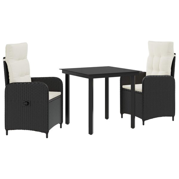 vidaXL Ensemble de Tables Basses 3 Pièces Noir et blanc crème