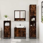 vidaXL Ensemble de meubles de salle de bain 3 Pièces Chêne fumé