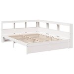 vidaXL Lit bibliothèque sans matelas blanc 150x200 cm bois pin massif