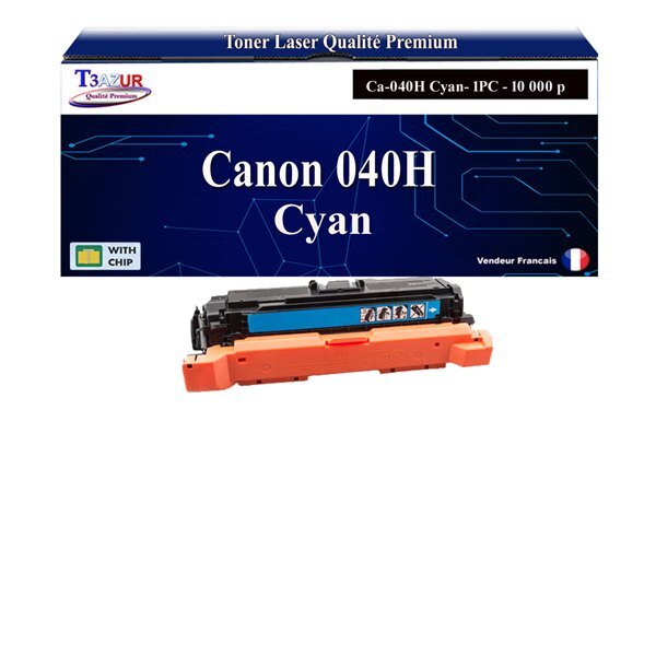 T3AZUR -Toner compatible avec Canon 040H (0459C001/0458C001) pour Canon LBP-710Cx  LBP-712Cdn  LBP-712Cx - Cyan