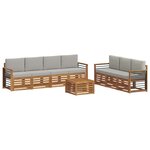 vidaXL Ensembles de canapés avec coussin 8 Pièces Gris Naturel et Clair