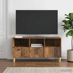 vidaXL Meuble TV Bois ancien 102 x 34 5 x 50 cm Bois d'ingénierie