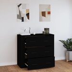 vidaXL Buffet Noir 80x33x70 cm Bois d'ingénierie