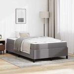 vidaXL Cadre de lit avec matelas Gris 120 x 200 cm Faux cuir