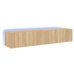 vidaXL Meubles TV muraux lumières LED 2 Pièces chêne sonoma 80x35x31 cm