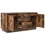 vidaXL Meuble TV avec lumières LED chêne fumé 100x41x50 cm