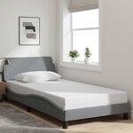 vidaXL Cadre de lit Dover gris clair 100x190 cm tissu