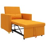 vidaXL Canapé-lit escamotable simple Jaune foncé 90 x 165 x 87 cm