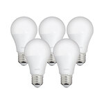 Lot x5 ampoules led standard  culot e27  cons. 9w  eq. 60w  blanc chaud