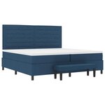 vidaXL Lit à ressorts avec matelas Bleu 200 x 200 cm tissu