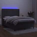 vidaXL Sommier à lattes de lit matelas et LED Gris foncé 140x190 cm