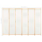 vidaXL Cloison de séparation 6 panneaux Crème 240 x 170 x 4 cm Tissu