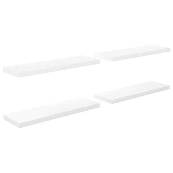 vidaXL Étagère murale flottante 4 Pièces Blanc brillant 80x23 5x3 8cm MDF