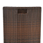 Ensemble salon de jardin encastrable 3 pièces plateau table verre trempé + lot de 2 chaises coussins résine tressée chocolat