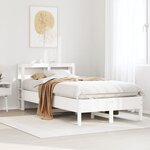 vidaXL Cadre de lit sans matelas blanc 75x190 cm bois de pin massif