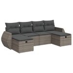 vidaXL Salon de jardin 6 Pièces avec coussins gris résine tressée