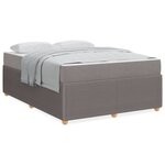 vidaXL Cadre de lit avec matelas avec matelas Taupe 140 x 200 cm tissu