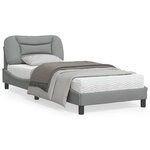 vidaXL Cadre de lit avec lumières LED gris clair 90x200 cm tissu