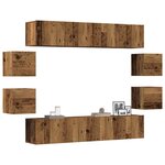 vidaXL Ensemble de meuble TV mural 8 Pièces vieux bois bois d'ingénierie
