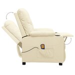 vidaXL Fauteuil de massage Crème Similicuir