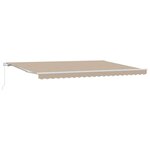 vidaXL Auvent Rétractable Beige 500 × 300 cm Polyester et métal