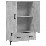 vidaXL Buffet haut gris béton 69 5x31x115 cm bois d'ingénierie