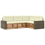 vidaXL Ensemble de canapés d'extérieur 4 pc Naturel et Crème Polyester