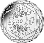 Pièce de monnaie en Argent 10 Euro g 13 Millésime 2023 Mascotte - Paris 2024 RUGBY A