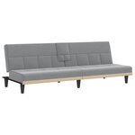vidaXL Canapé-lit avec porte-gobelets gris clair tissu