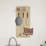 vidaXL Porte-manteau mural avec étagère Montage mural Chêne sonoma 90 x 40 x 10 cm