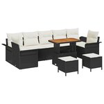 vidaXL Ensemble de canapé de jardin avec coussin 10 Pièces Noir et Crème