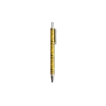 Mini stylo bille 10 x 0.6 cm en métal - zébré jaune