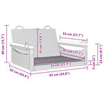 vidaXL Balancelle gris 63x62x40 cm résine tressée