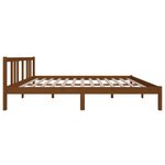 vidaXL Cadre de lit Marron miel Bois massif 150x200 cm Très grand
