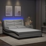 vidaXL Cadre de lit avec LED sans matelas blanc et noir 140x200 cm