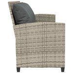 vidaXL Canapé de jardin et coussins 5 places gris clair résine tressée