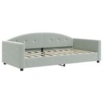 vidaXL Lit de jour gris clair 100x190 cm velours