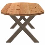 vidaXL Table à manger marron clair bois de chêne massif ovale