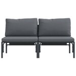vidaXL Mobilier de jardin avec coussin 2 Pièces Anthracite Acier