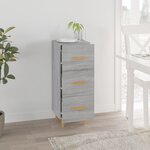 vidaXL Buffet Sonoma gris 34 5x34x90 cm Bois d'ingénierie