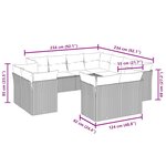 vidaXL Salon de jardin et coussins 11 Pièces marron résine tressée