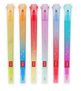 Set de 6 Feutres Double Pointe avec Couleurs Reinscriptibles - Meow