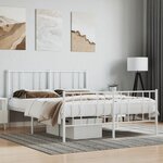 vidaXL Cadre de lit métal avec tête de lit/pied de lit blanc 140x190cm