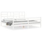 vidaXL Cadre de lit avec tête de lit blanc 200x200 cm bois massif